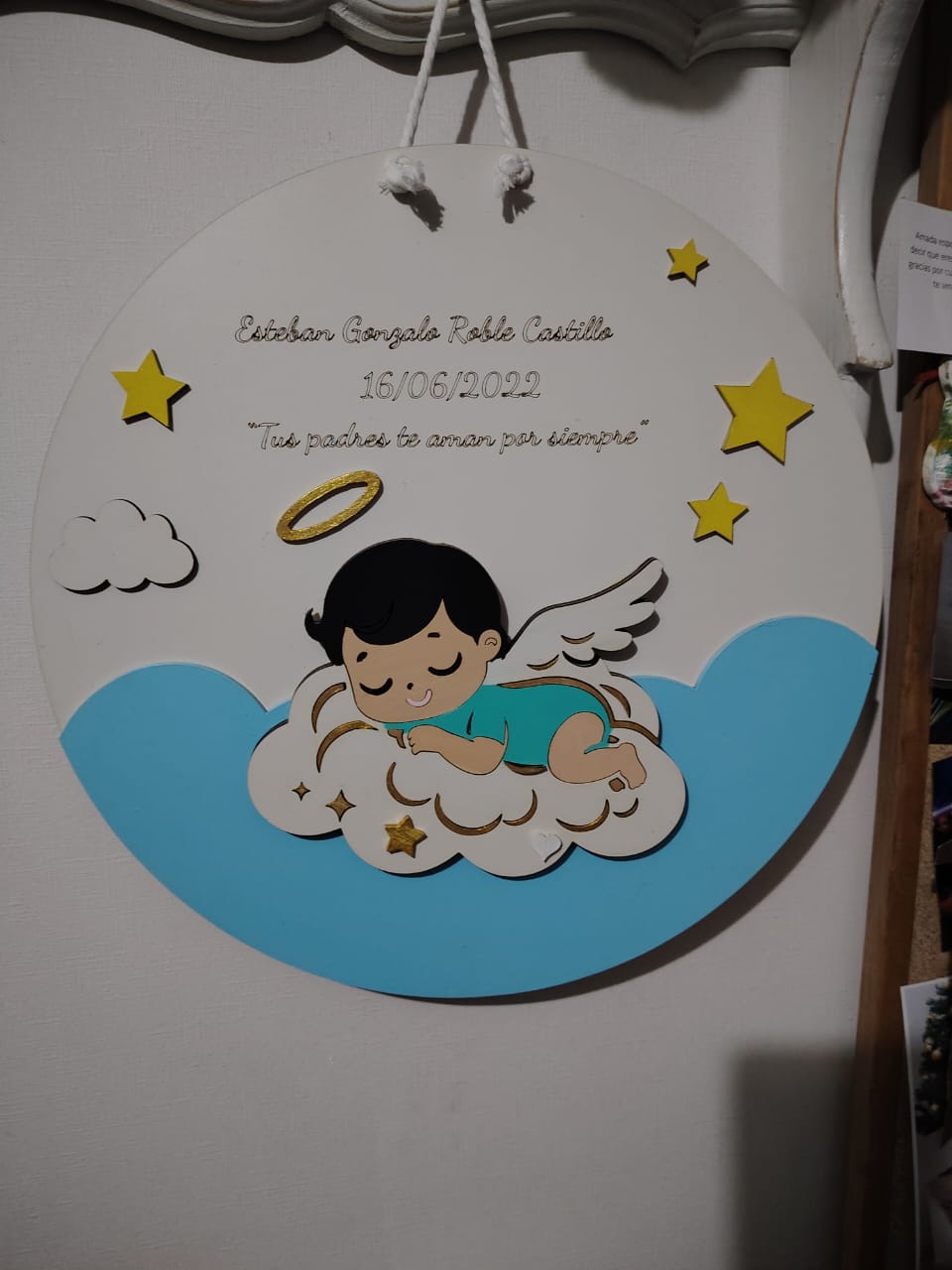 Letrero Infantil-Un Ángel en el Cielo 👼